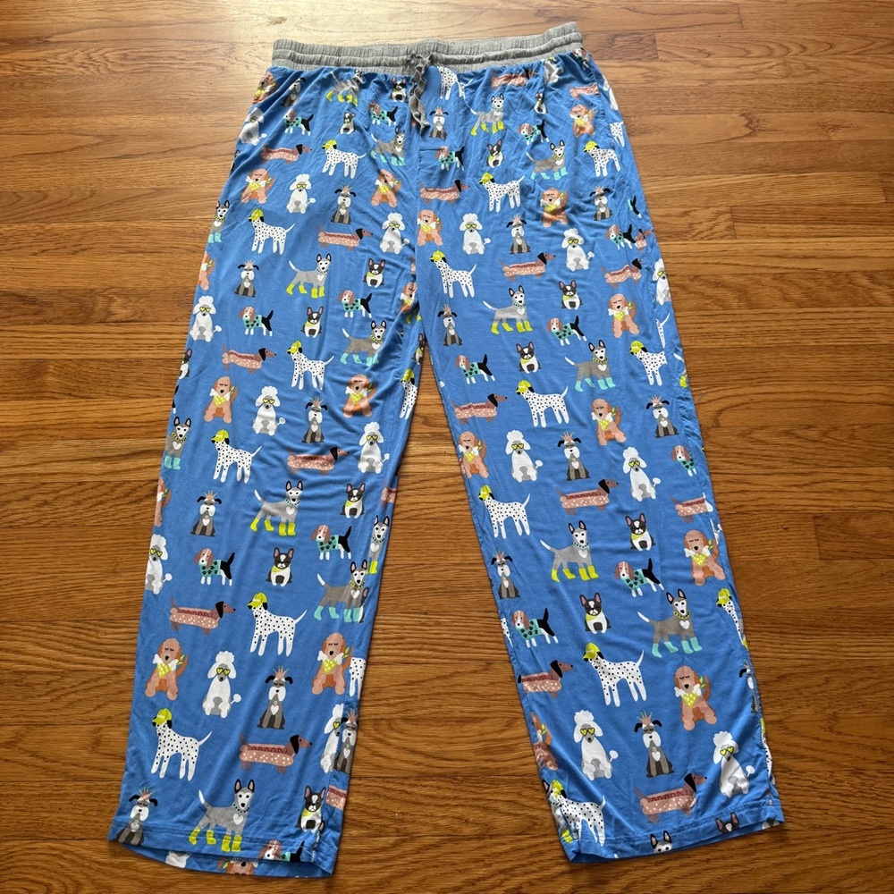 Little Sleepies dog print blue pajamas pants XL - Picture 2 of 6